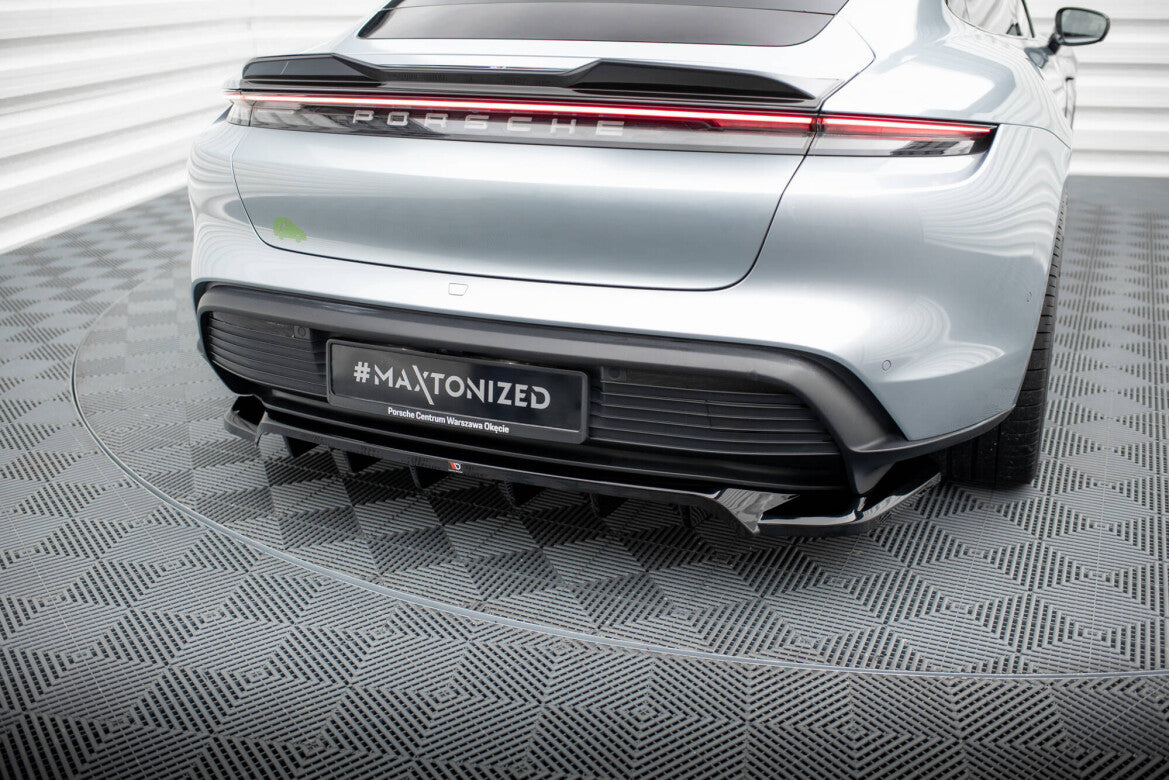 Diffusor Heckansatz passend für Porsche Taycan / Taycan 4 / Taycan 4S / Taycan GTS Mk1 schwarz Hochglanz