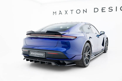 Diffusor Heckansatz passend für Porsche Taycan Turbo S Mk1 schwarz Hochglanz