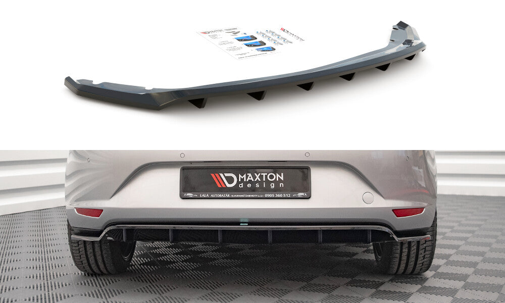 Diffusor Heckansatz passend für Seat Leon Hatchback Mk3 schwarz Hochglanz