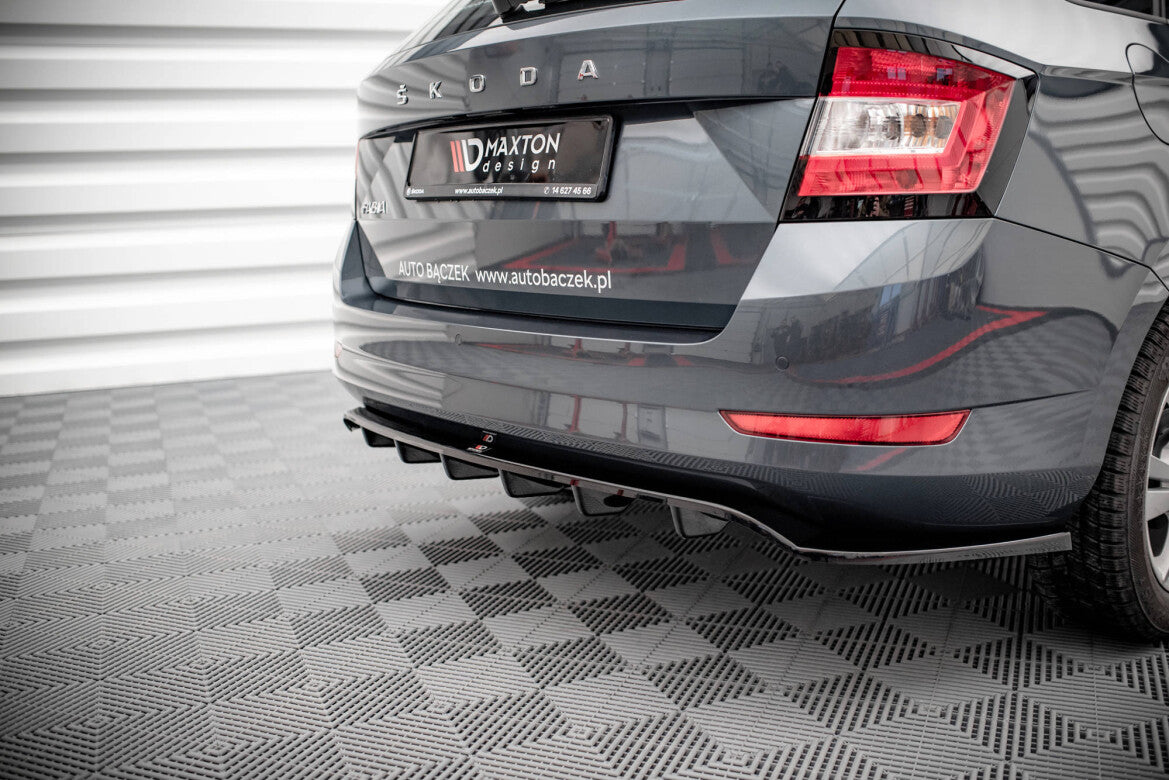 Diffusor Heckansatz passend für Skoda Fabia Combi Mk3 FL schwarz Hochglanz