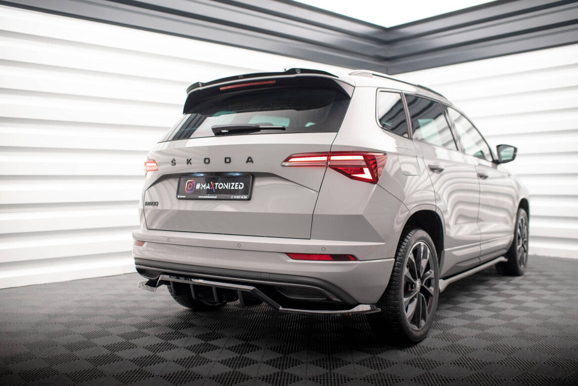 Diffusor Heckansatz passend für Skoda Karoq Sportline Mk1 FL schwarz Hochglanz