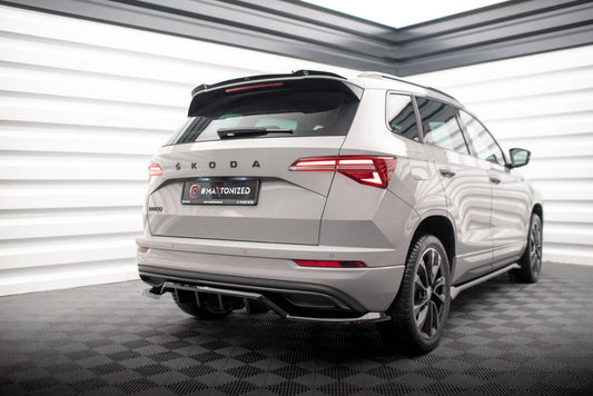 Diffusor Heckansatz passend für Skoda Karoq Sportline Mk1 FL schwarz Hochglanz