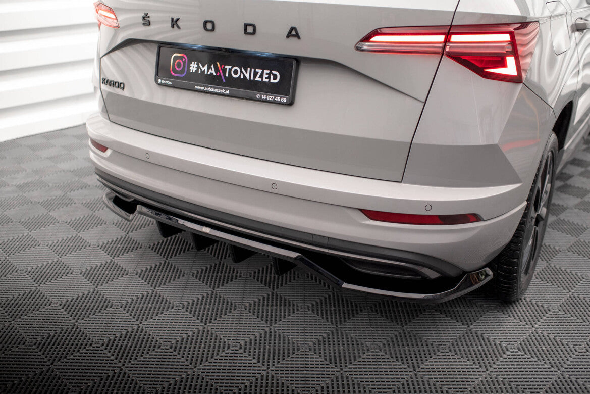 Diffusor Heckansatz passend für Skoda Karoq Sportline Mk1 FL schwarz Hochglanz