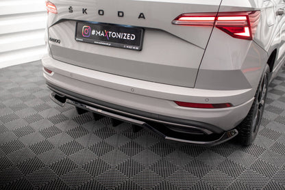Diffusor Heckansatz passend für Skoda Karoq Sportline Mk1 FL schwarz Hochglanz