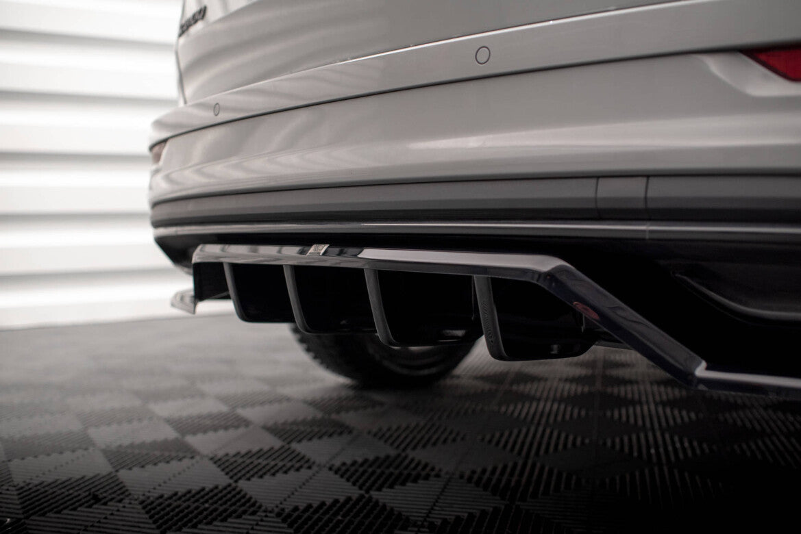 Diffusor Heckansatz passend für Skoda Karoq Sportline Mk1 FL schwarz Hochglanz
