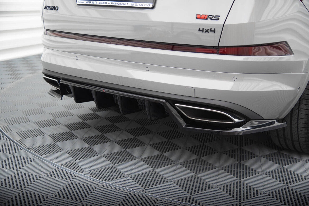 Diffusor Heckansatz passend für Skoda Kodiaq RS Mk1 / Mk1 FL schwarz Hochglanz