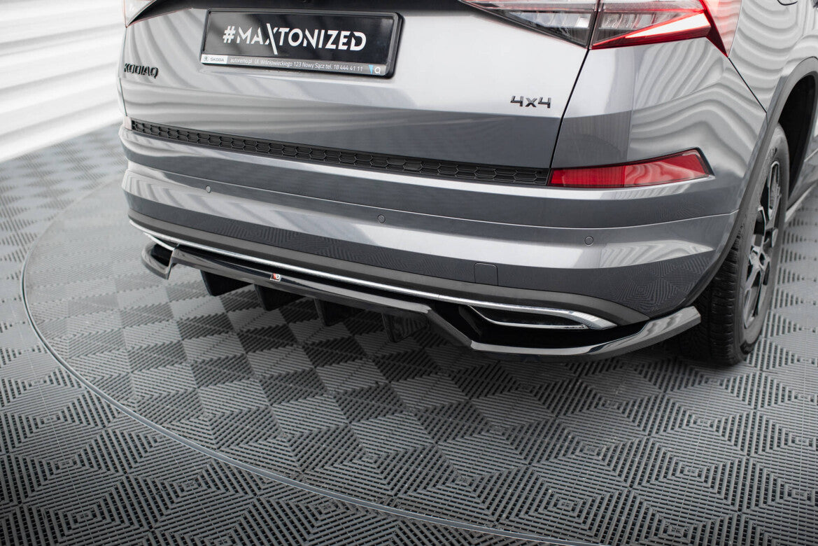 Diffusor Heckansatz passend für Skoda Kodiaq Sportline Mk1 / Mk1 FL schwarz Hochglanz