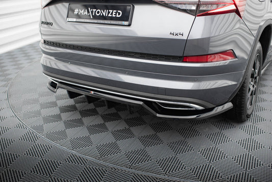 Diffusor Heckansatz passend für Skoda Kodiaq Sportline Mk1 / Mk1 FL schwarz Hochglanz