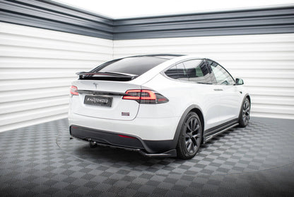 Diffusor Heckansatz passend für Tesla Model X Mk1 FL schwarz Hochglanz