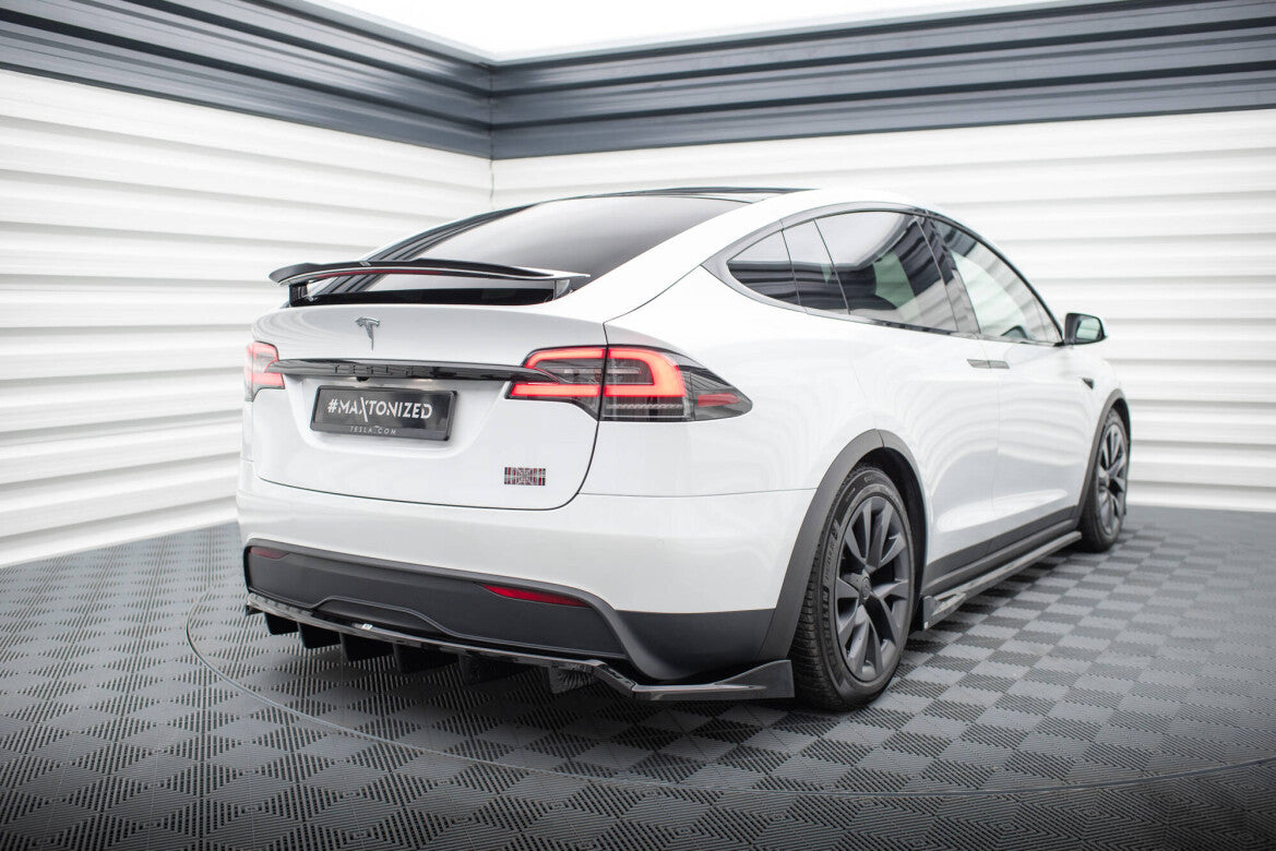 Diffusor Heckansatz passend für Tesla Model X Mk1 FL schwarz Hochglanz