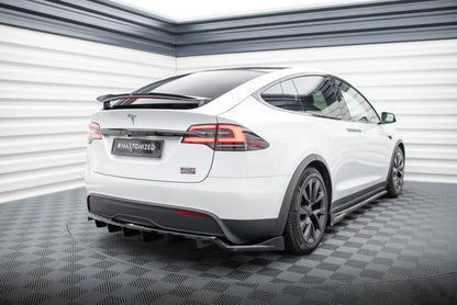 Diffusor Heckansatz passend für Tesla Model X Mk1 FL schwarz Hochglanz