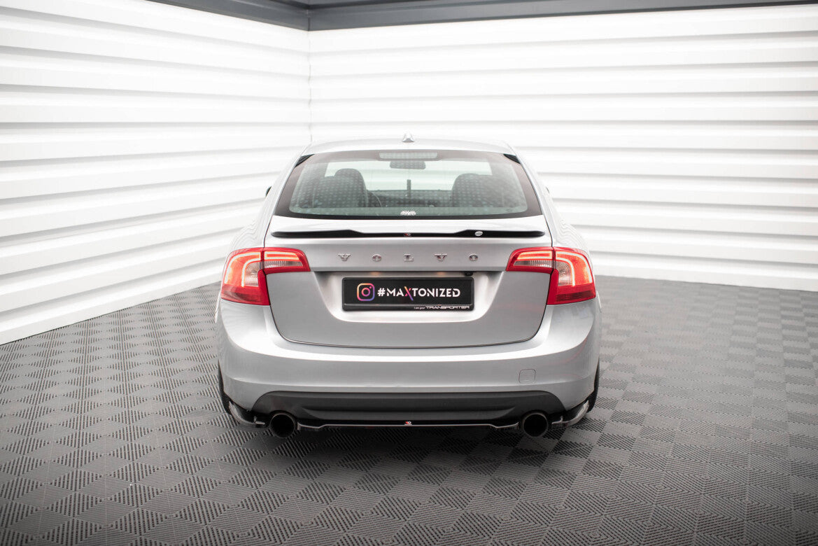 Diffusor Heckansatz passend für Volvo S60 R-Design Mk2 schwarz Hochglanz