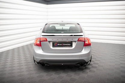 Diffusor Heckansatz passend für Volvo S60 R-Design Mk2 schwarz Hochglanz