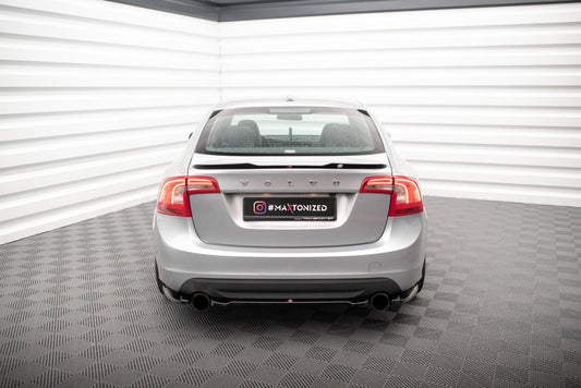 Diffusor Heckansatz passend für Volvo S60 R-Design Mk2 schwarz Hochglanz