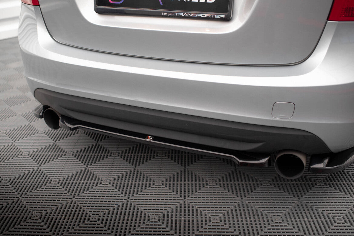 Diffusor Heckansatz passend für Volvo S60 R-Design Mk2 schwarz Hochglanz