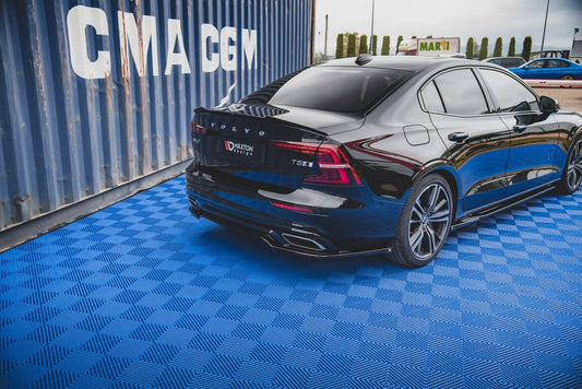 Diffusor Heckansatz passend für Volvo S60/V60 R-Design Mk3 schwarz Hochglanz
