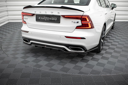 Diffusor Heckansatz passend für Volvo S60/V60 R-Design Mk3 schwarz Hochglanz