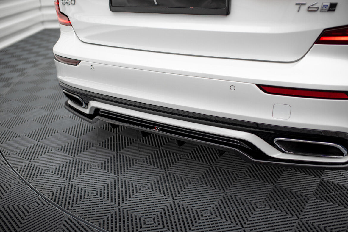 Diffusor Heckansatz passend für Volvo S60/V60 R-Design Mk3 schwarz Hochglanz