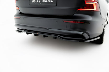 Diffusor Heckansatz passend für Volvo S60/V60 R-Design Mk3 schwarz Hochglanz