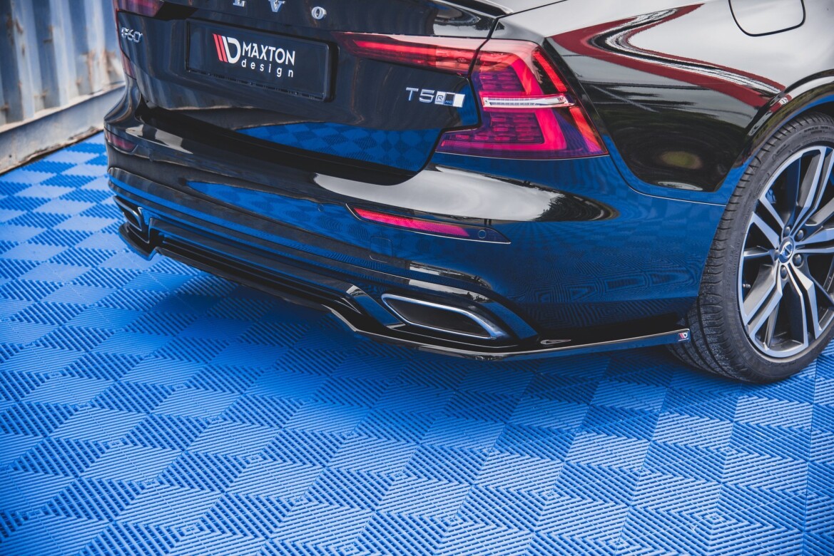 Diffusor Heckansatz passend für Volvo S60/V60 R-Design Mk3 schwarz Hochglanz