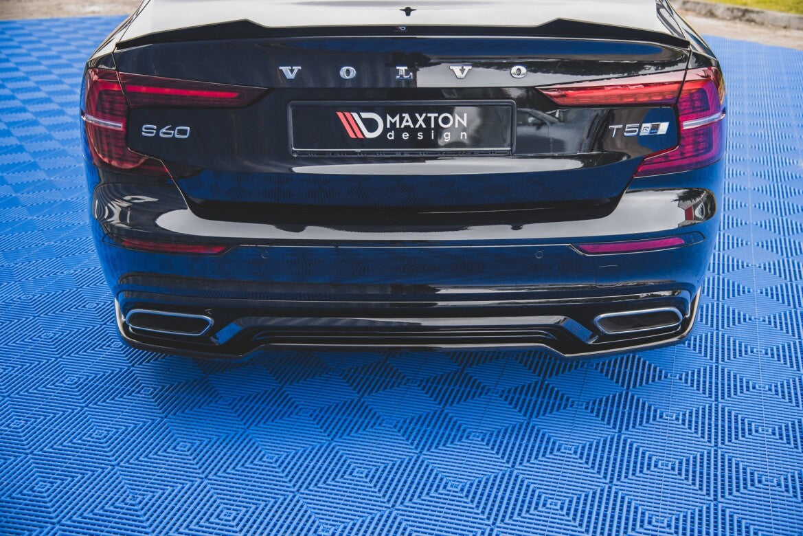 Diffusor Heckansatz passend für Volvo S60/V60 R-Design Mk3 schwarz Hochglanz