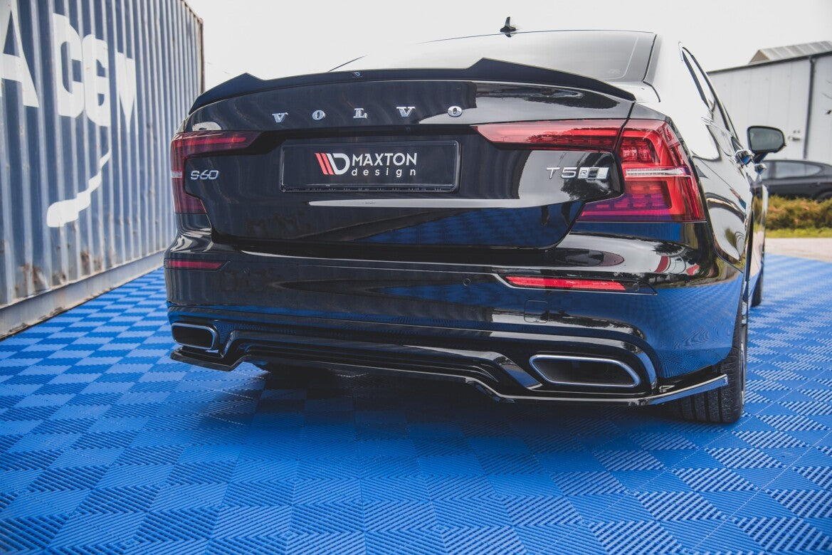 Diffusor Heckansatz passend für Volvo S60/V60 R-Design Mk3 schwarz Hochglanz