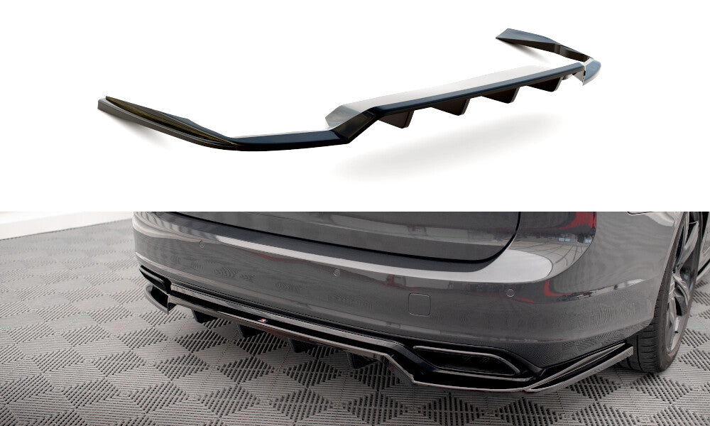 Diffusor Heckansatz passend für Volvo V90 / S90 R-Design Mk2 schwarz Hochglanz