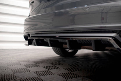 Diffusor Heckansatz passend für Volvo V90 / S90 R-Design Mk2 schwarz Hochglanz