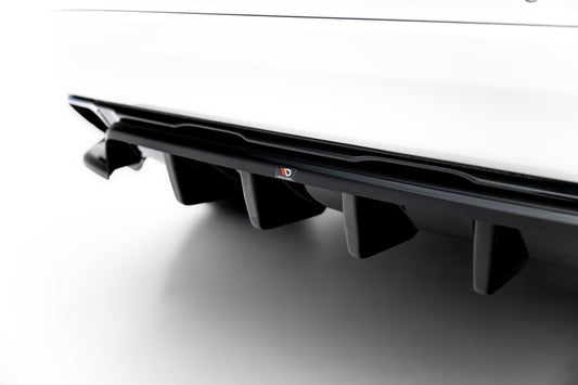 Diffusor Heckansatz passend für Volvo XC60 Mk1 FL schwarz Hochglanz