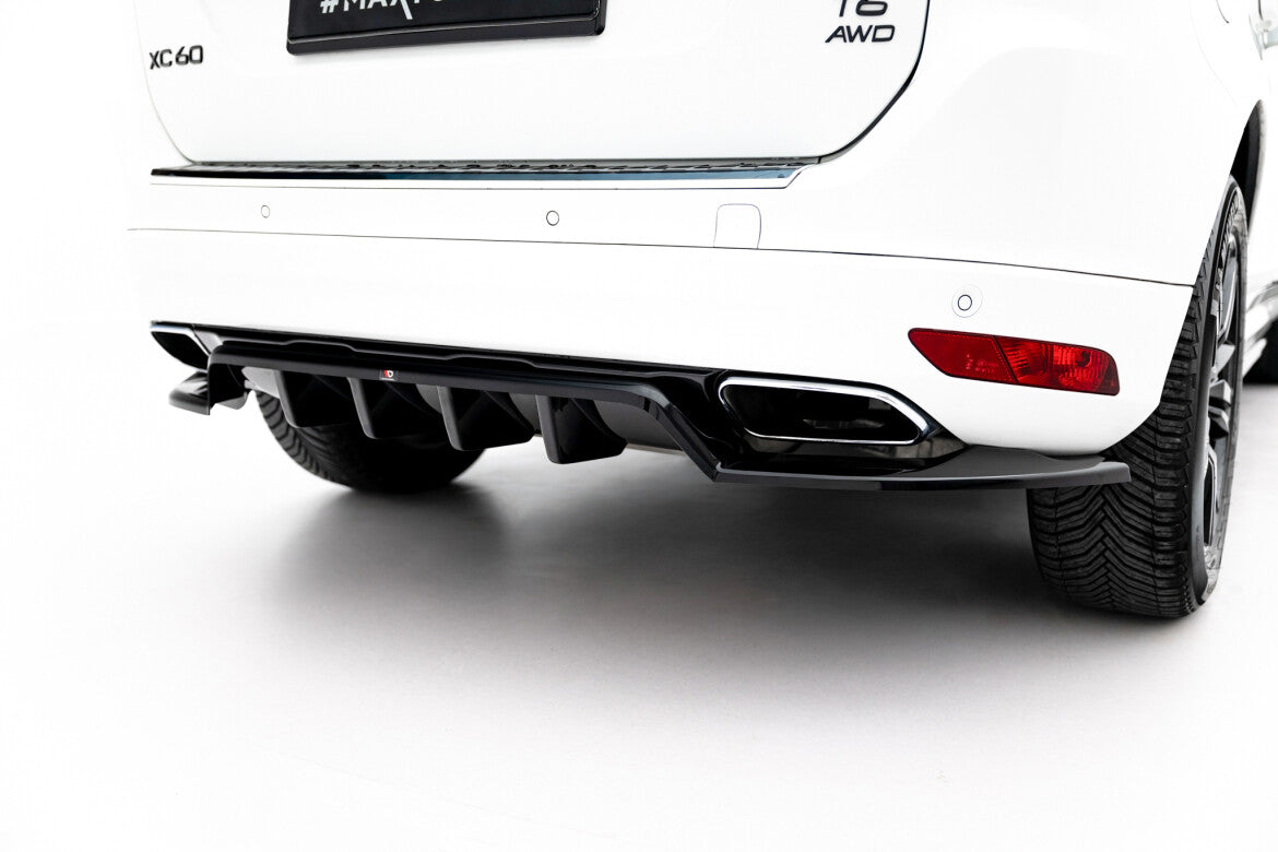 Diffusor Heckansatz passend für Volvo XC60 Mk1 FL schwarz Hochglanz