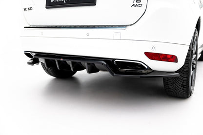 Diffusor Heckansatz passend für Volvo XC60 Mk1 FL schwarz Hochglanz