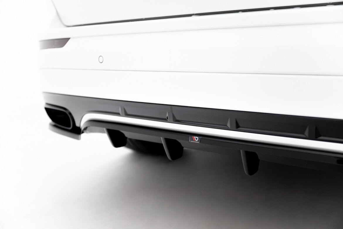 Diffusor Heckansatz passend für Volvo XC60 Mk2 R-Design schwarz Hochglanz