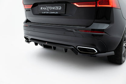 Diffusor Heckansatz passend für Volvo XC60 Mk2 schwarz Hochglanz