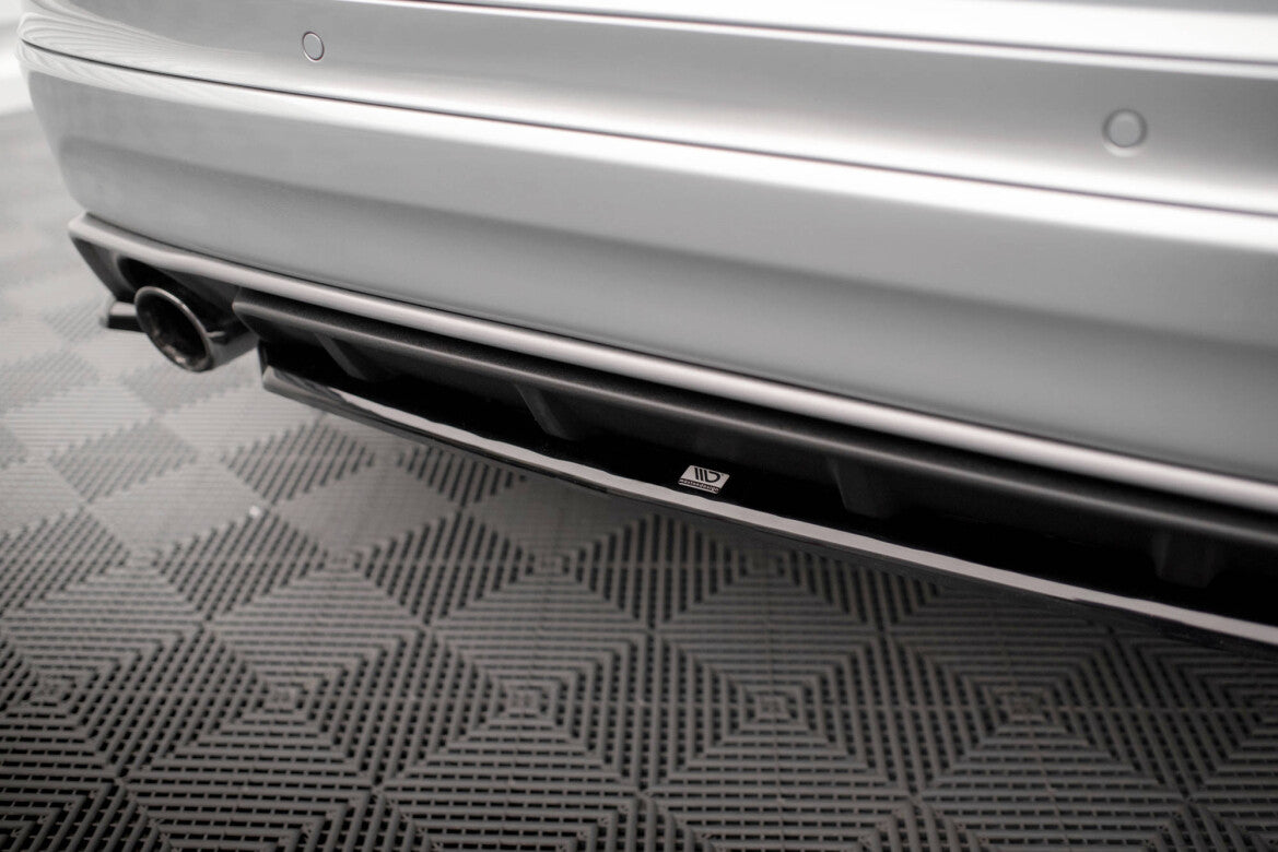 Diffusor Heckansatz passend für Volvo XC60 R-Design Mk1 FL schwarz Hochglanz