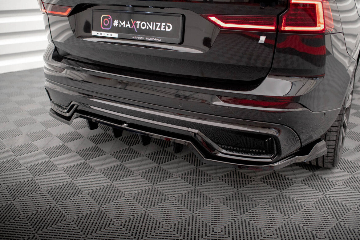 Diffusor Heckansatz passend für Volvo XC60 R-Design Mk2 FL schwarz Hochglanz
