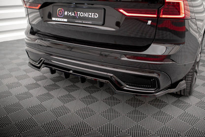 Diffusor Heckansatz passend für Volvo XC60 R-Design Mk2 FL schwarz Hochglanz