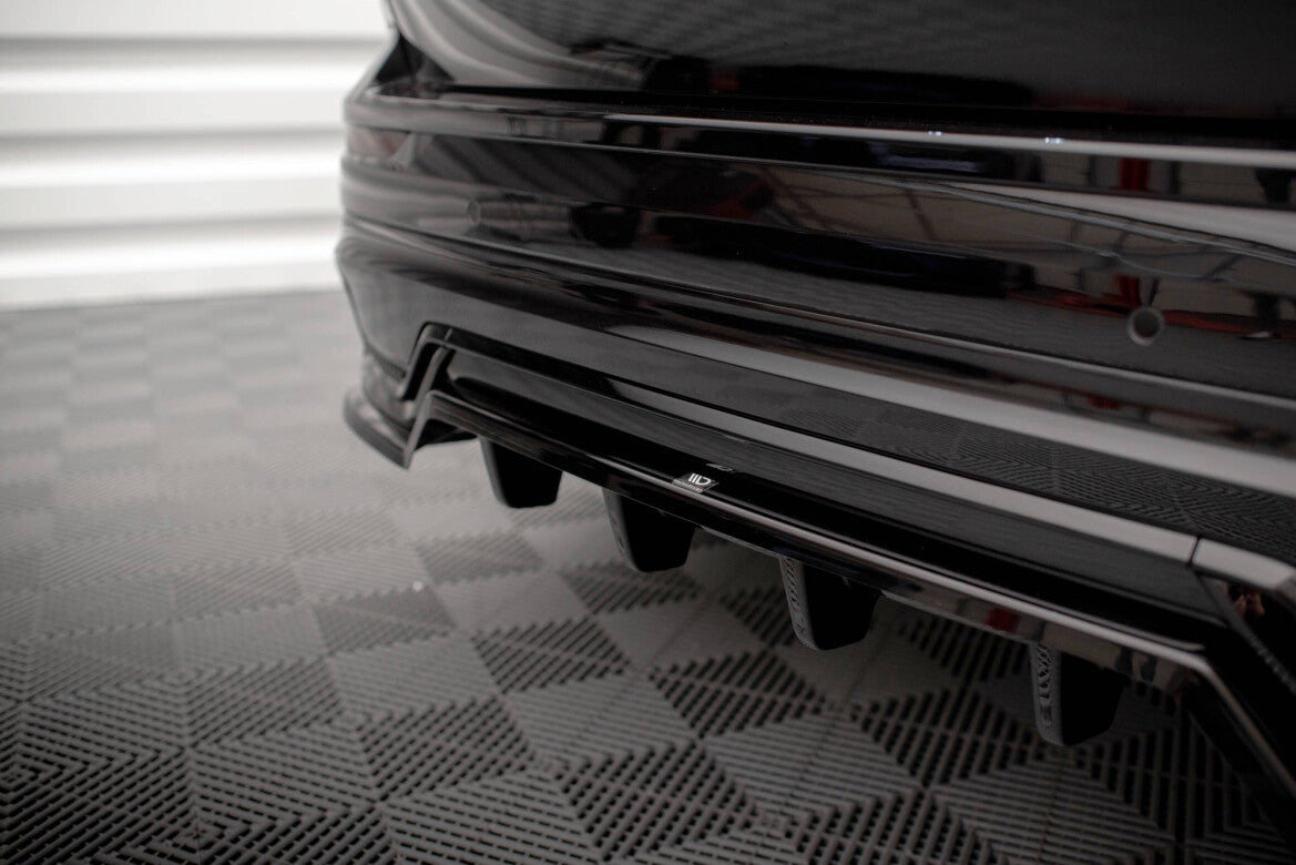 Diffusor Heckansatz passend für Volvo XC60 R-Design Mk2 FL schwarz Hochglanz