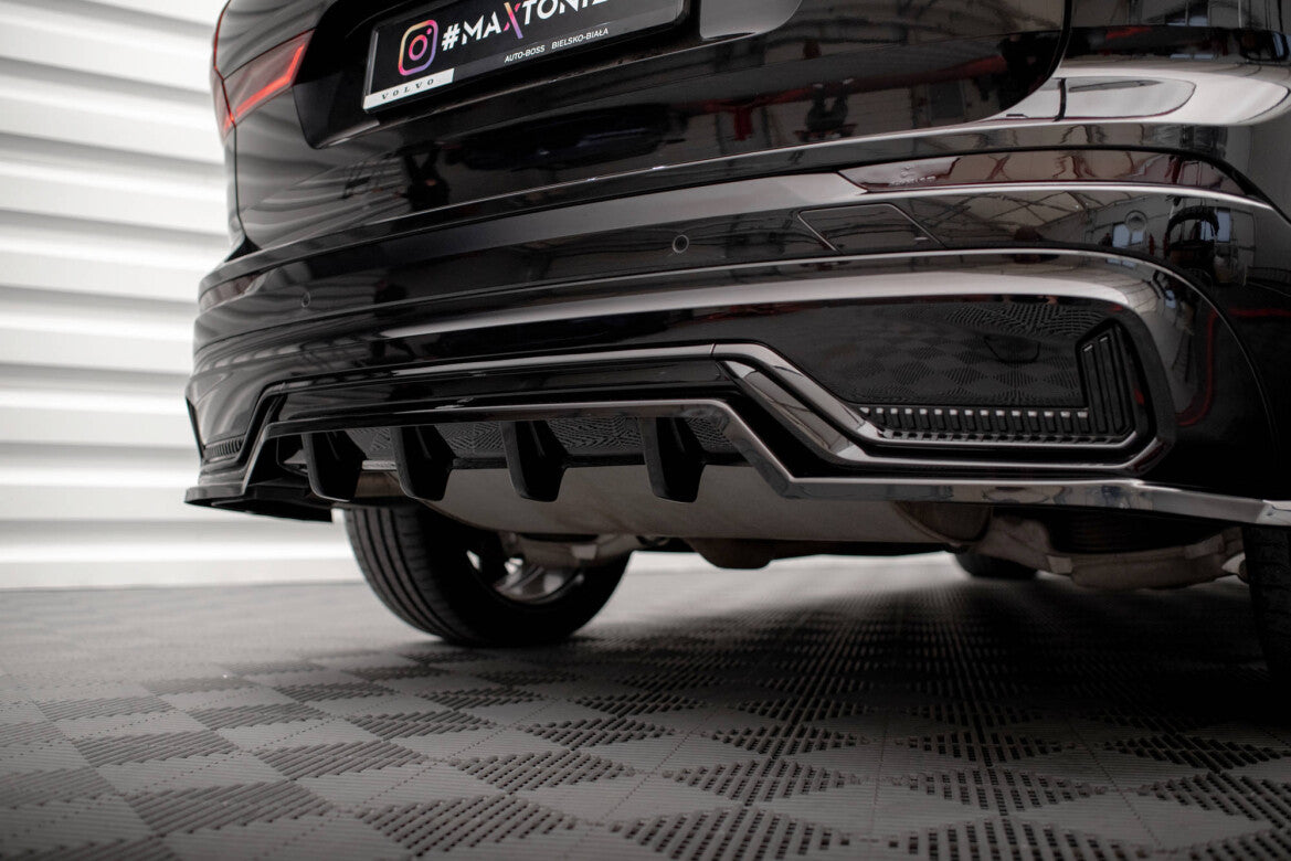 Diffusor Heckansatz passend für Volvo XC60 R-Design Mk2 FL schwarz Hochglanz