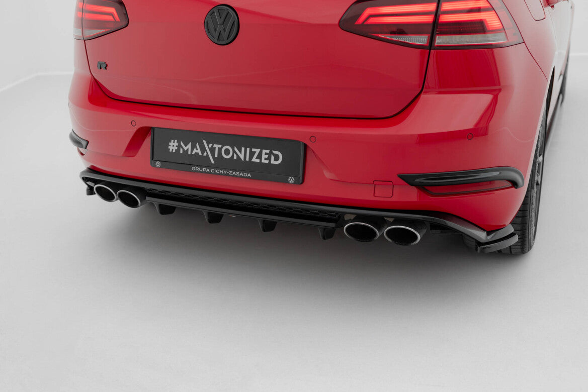 Diffusor Heckansatz passend für VW Golf R Hatchback Mk7 FL schwarz Hochglanz