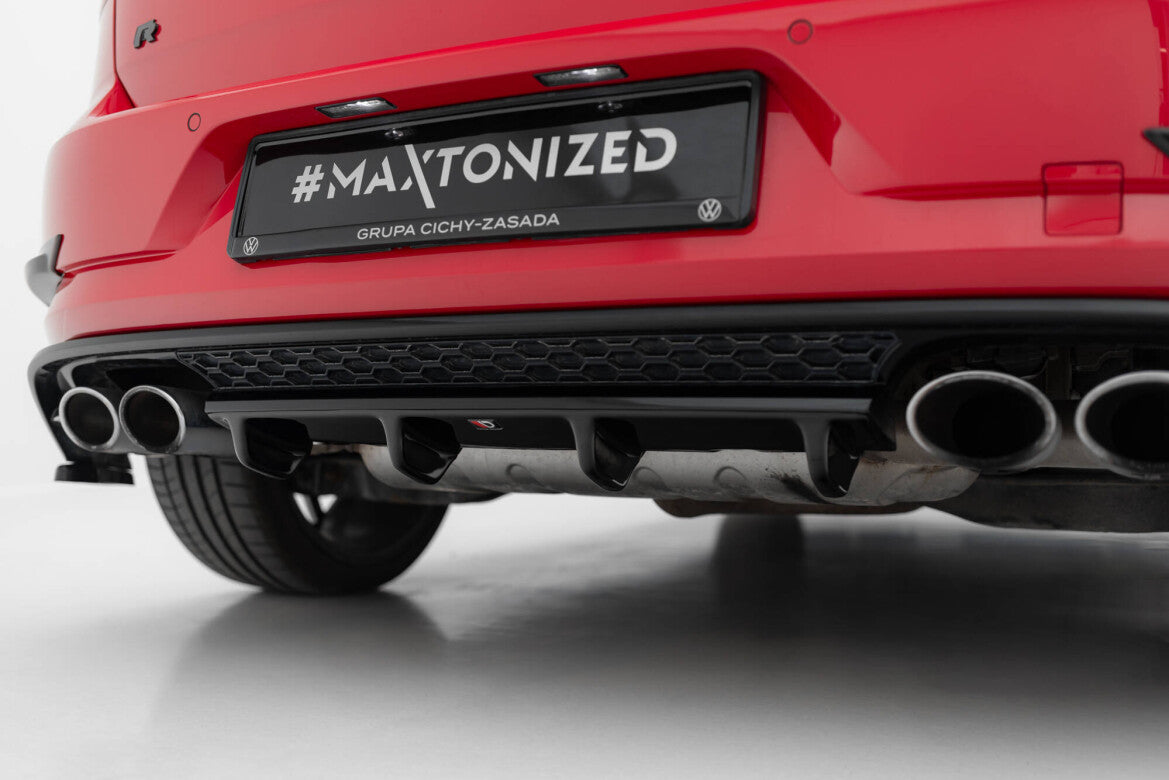 Diffusor Heckansatz passend für VW Golf R Hatchback Mk7 FL schwarz Hochglanz