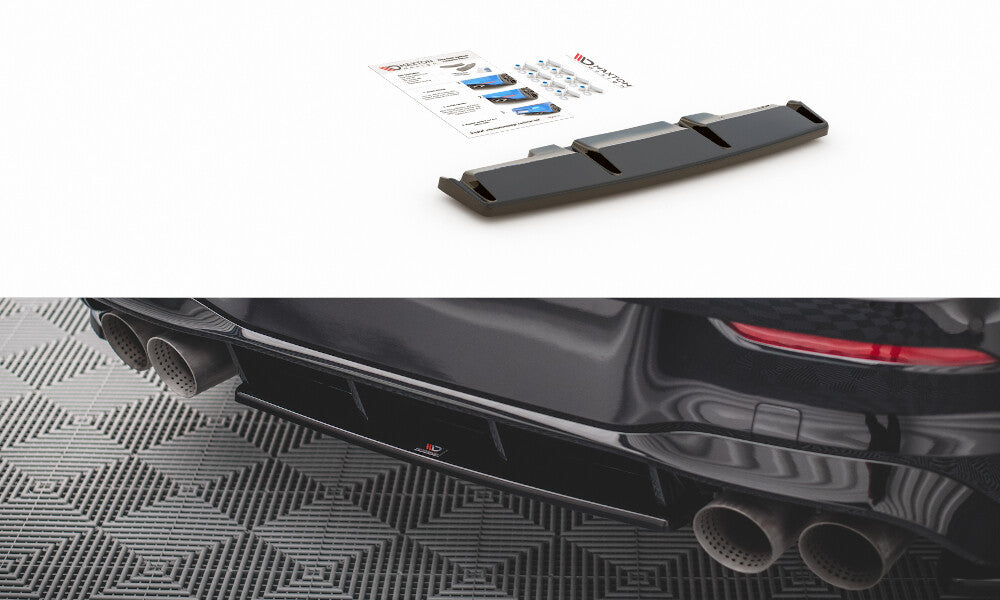 Diffusor Heckansatz passend für VW Golf R Hatchback Mk8 / Mk8 FL schwarz Hochglanz
