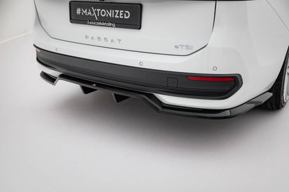 Diffusor Heckansatz passend für VW Passat B9 schwarz Hochglanz