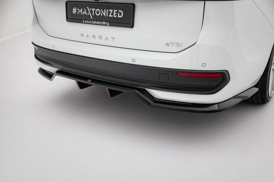 Diffusor Heckansatz passend für VW Passat B9 schwarz Hochglanz