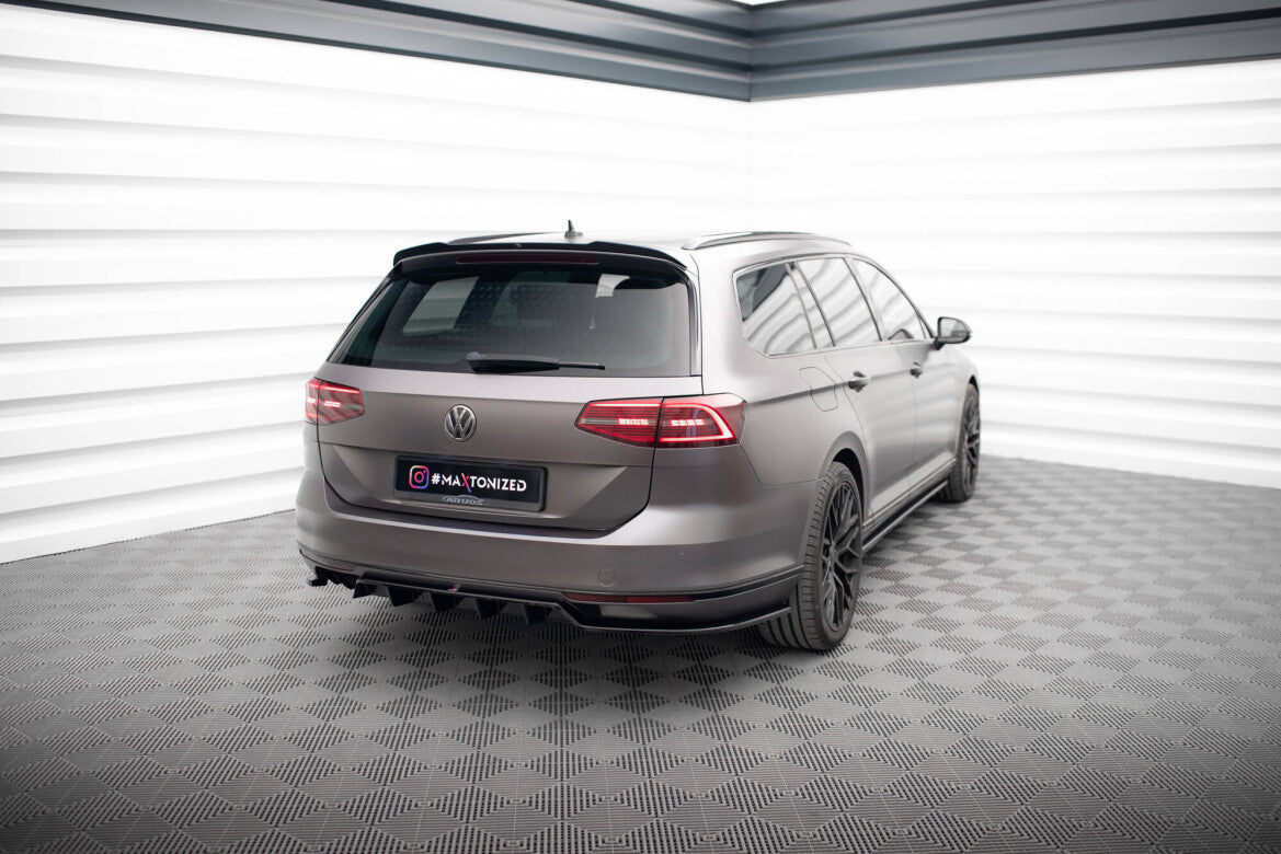 Diffusor Heckansatz passend für VW Passat Limousine / Variant B8 schwarz Hochglanz