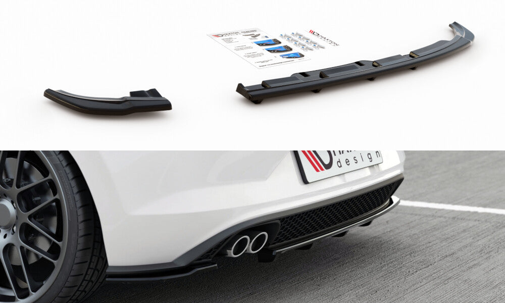 Diffusor Heckansatz passend für VW Polo GTI / R-line Mk6 schwarz Hochglanz