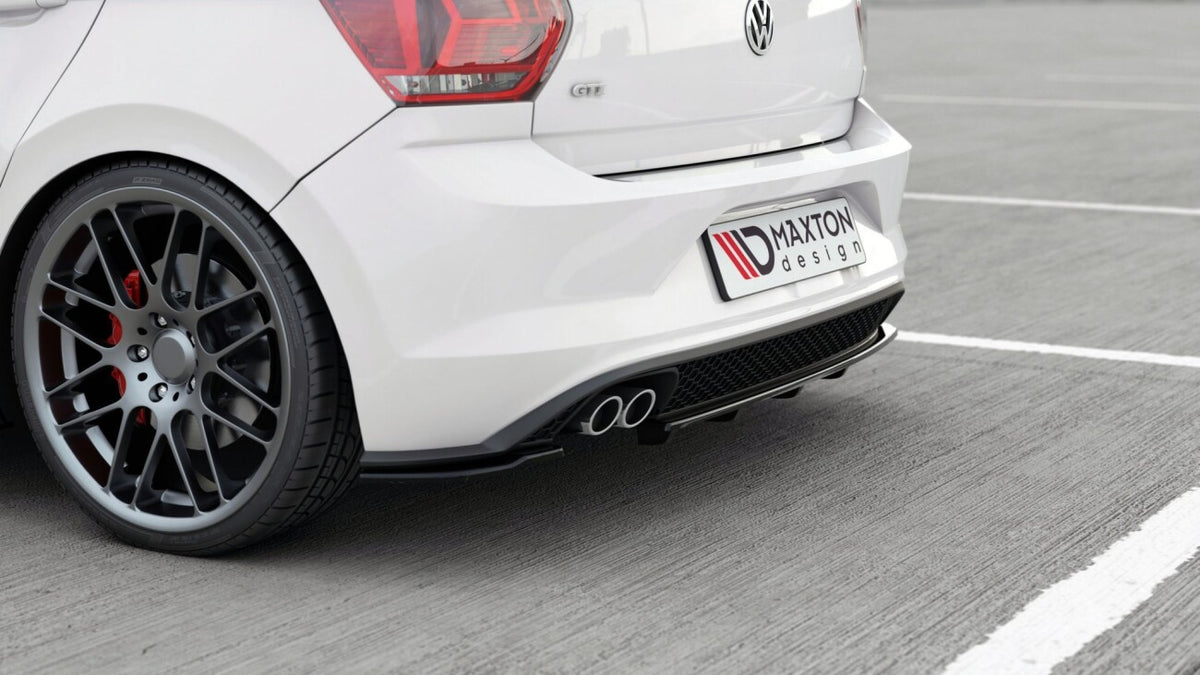 Diffusor Heckansatz passend für VW Polo GTI / R-line Mk6 schwarz Hochglanz