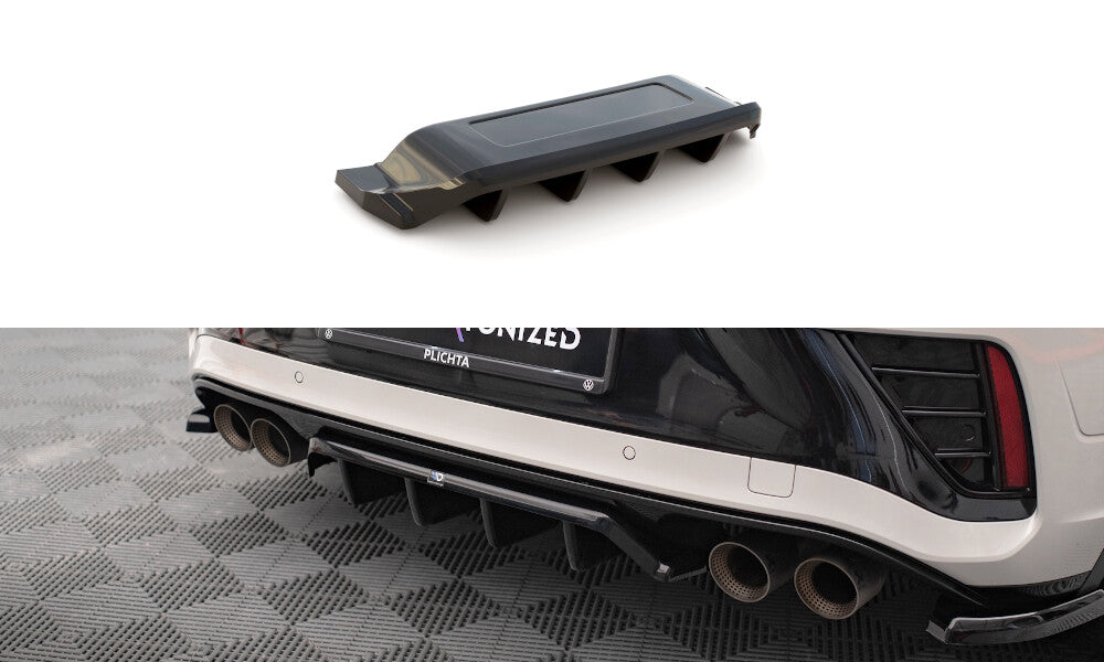 Diffusor Heckansatz passend für VW T-Roc R / R-Line Mk1 FL schwarz Hochglanz
