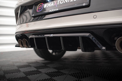 Diffusor Heckansatz passend für VW T-Roc R / R-Line Mk1 FL schwarz Hochglanz