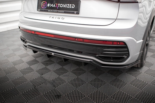 Diffusor Heckansatz passend für VW Taigo R-Line Mk1 schwarz Hochglanz