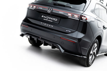 Diffusor Heckansatz passend für VW Tiguan Mk3 schwarz Hochglanz